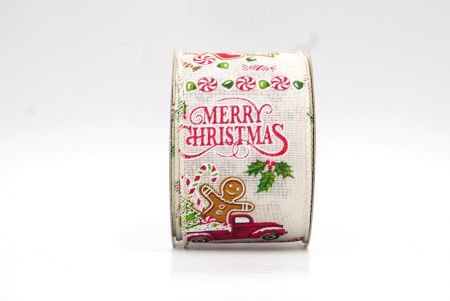 Cream White Holiday Sweets and Christmas Tree Truck Ribbon_KF8309GC-2-2