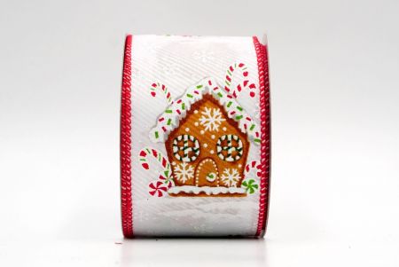 Ruban filaire Maison en pain d'épices blanc/rouge_KF8311GC-1-7