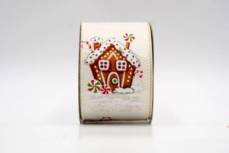 Cream_Gingerbread House Wired Ribbon_KF8311GC-2-2