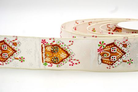 Cream_Gingerbread House Wired Ribbon_KF8311GC-2-2