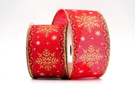 Red_Cross Stitch Snowflakes Wired Ribbon_KF8316G-7