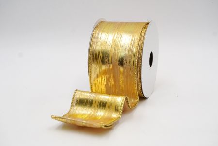 Light Brown/Gold Festive Metallic Foil Abstract Ribbon_KF8321G-14