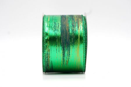 Зеленая праздничная металлическая фольгированная абстрактная лента_KF8321GH-3