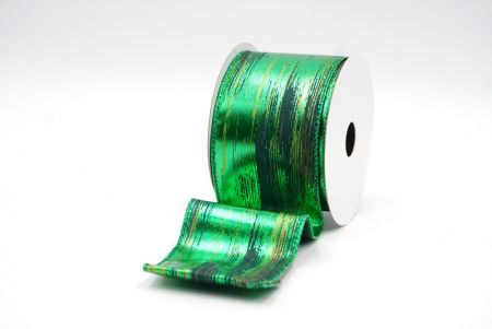 Groen Feestelijke Metallic Folie Abstracte Lint_KF8321GH-3