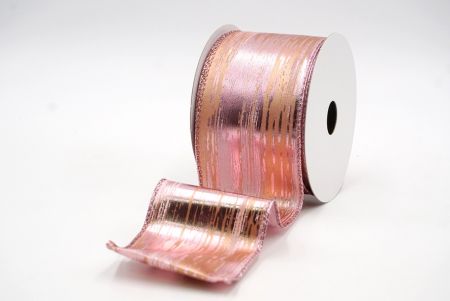 गुलाबी त्योहारी धातुयुक्त फॉइल अव्यवस्था रिबन_KF8321GM-5