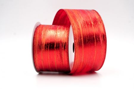 Red Festive Metallic Foil Abstract Ribbon_KF8321GR-7R