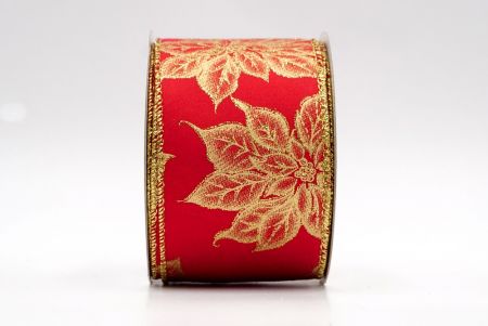 Red_Gold Poinsettia Wired Ribbon_KF8329G-7