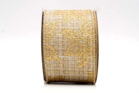 Хаки-золотая ленточка с вайрингом Poinsettia_KF8331GC-13-183