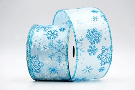 Ruban à motifs flocons de neige bleu clair_KF8351GT-12