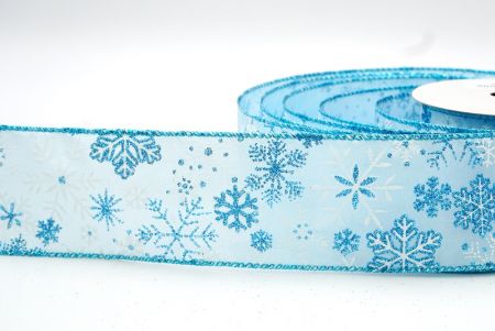 Cinta con cable de copos de nieve azul claro_KF8351GT-12