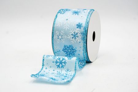 Ruban à motifs flocons de neige bleu clair_KF8351GT-12
