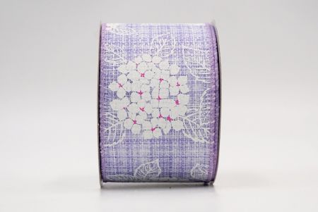Ruban métallisé pour fleur d'hortensia violet-blanc_KF8359GC-11-11