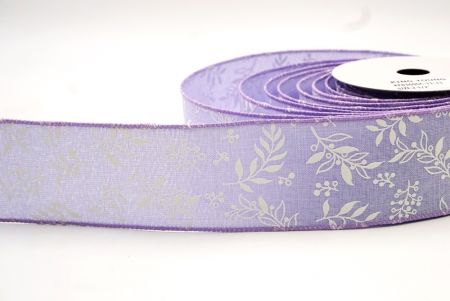 Фіолетовий дизайн стрічки з весняними листям_KF8360GC-11-11