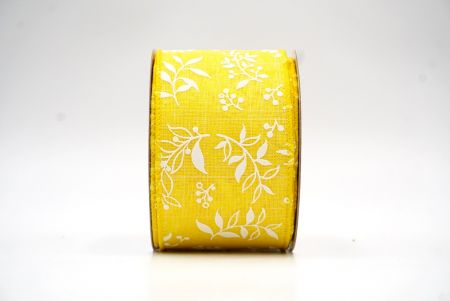 Желтая лента с дизайном весенних листьев_KF8360GC-6-6