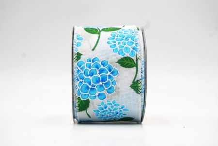 Fita de design de flor de Hortênsia florescente branca/azul_KF8361GC-1-1