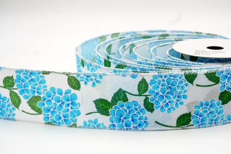 White/Blue Blooming Hydrangea flower Design Ribbon_KF8361GC-1-1