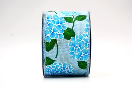 Fita de design de flor de Hortênsia florescente azul claro/azul_KF8361GC-12-216