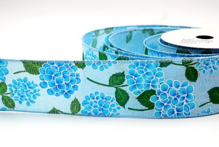 Ruban de conception de fleur d'hortensia en fleurs florissantes bleu clair/bleu_KF8361GC-12-216
