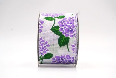 Ruban de conception de fleur d'hortensia en fleurs florissantes blanc/violet_KF8362GC-1-1