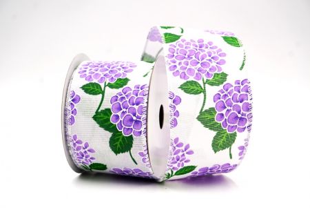 Бело-фиолетовая ленточка с дизайном цветущей гортензии_KF8362GC-1-1