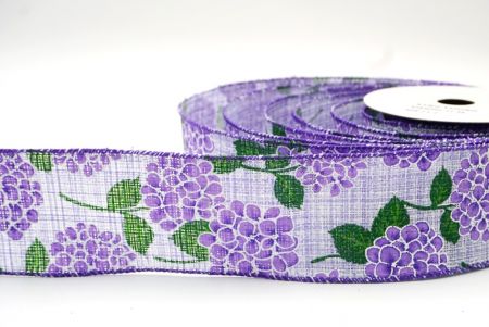 Дизайн ленты с цветением гортензии фиолетового/фиолетового цвета_KF8365GC-11-34