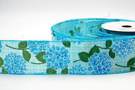 Azul/Azul Diseño de cinta de flor de hortensia floreciente en azul_KF8365GC-12-213