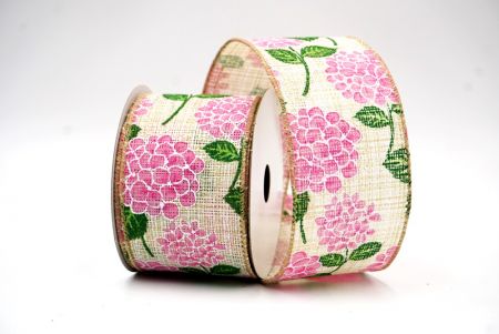 Diseño de cinta de flor de hortensia floreciente en marrón claro/rosa_KF8365GC-2-183