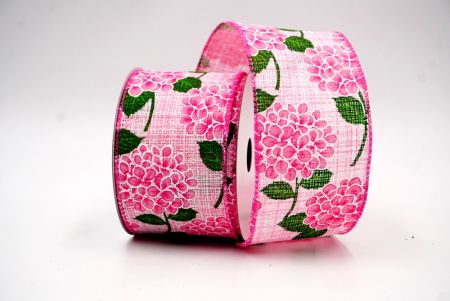 Pinks/ Pink Blooming Hydrangea flower Design Ribbon_KF8365GC-5-218