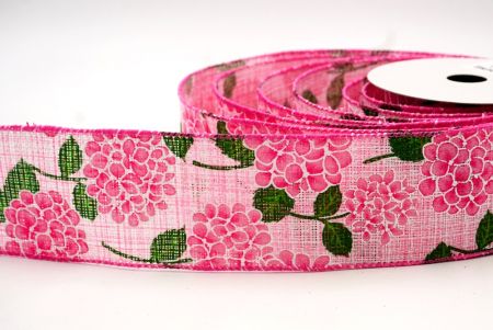 Дизайн ленты с цветением гортензии розового цвета_KF8365GC-5-218