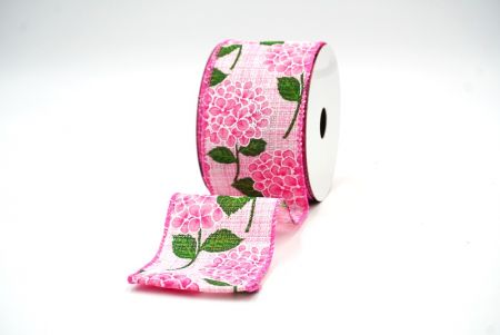 Pinks/ Pink Blooming Hydrangea flower Design Ribbon_KF8365GC-5-218