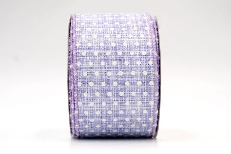 Фиолетово-белая точечная весенняя лента с проволокой_KF8366GC-11-11