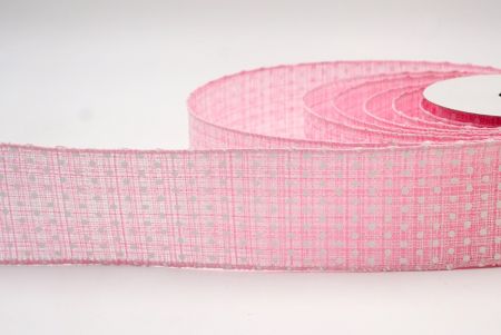 Розово-белая точечная весенняя лента с проволокой_KF8366GC-5-5