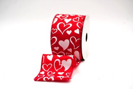 Червона/біла стрічка з дизайном серця Святого Валентина_KF8368GC-7-7