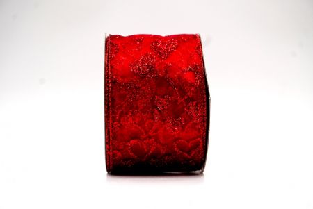 Red/Burgundy Valentine's Heart Design Ribbon_KF8369GR-7