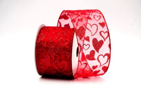 Красно-бордовая лента с дизайном сердца для Святого Валентина_KF8369GR-7