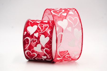 Красно-белая блестящая лента с дизайном сердца для Святого Валентина_KF8371GC-7-7