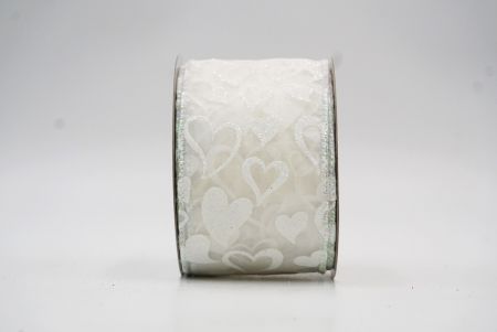 Ruban de conception de cœur blanc pailleté de la Saint-Valentin_KF8371GN-1