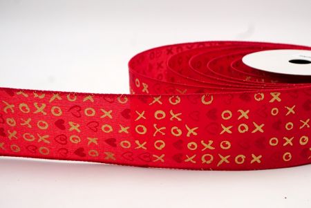 Красная лента с проволокой XOXO Valentine_KF8372GC-7-7