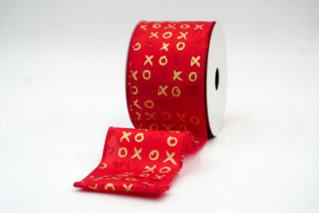 Красная лента с проволокой XOXO Valentine_KF8372GC-7-7