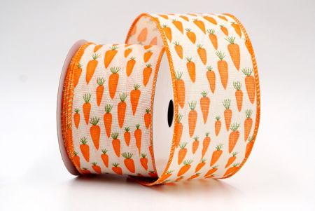 Khaki/Orange_Carrot Wired Ribbon_KF8390GC-13-41