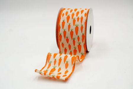 Khaki/Orange_Carrot Wired Ribbon_KF8390GC-13-41