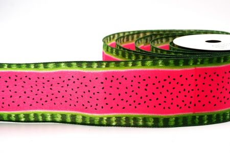 Rosa 1 Wassermelonen-Design-Geschenkband mit Draht_KF8394GC-5-127