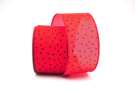 Red/ Seed Watermelon Design Wired Ribbon_KF8396GC-7-7