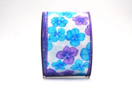 Білий/фіолетова весняна стрічка з квіткою маргаритки_KF8399GC-1-34