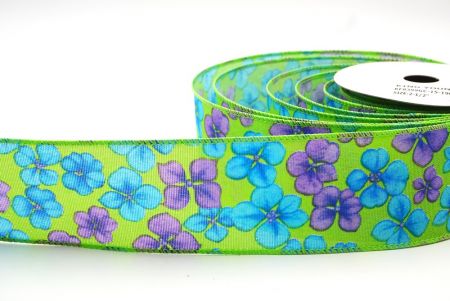 Yellow Green Spring Daisy Flower Wired Ribbon_KF8399GC-15-190