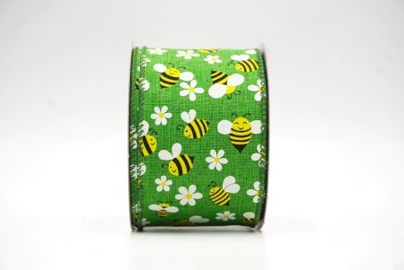 Green Spring Bee Wired Ribbon_KF8402GC-3-222