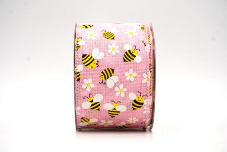 Pink Spring Bee Wired Ribbon_KF8402GC-5-5