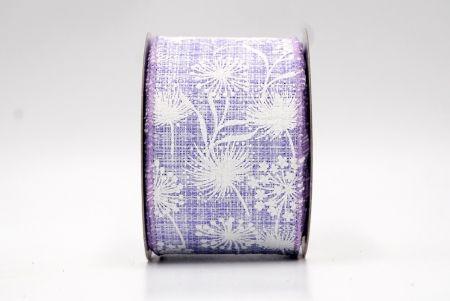 Фиолетовая проволочная лента с весенними одуванчиками_KF8404GC-11-11