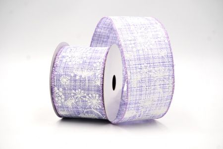 Фиолетовая проволочная лента с весенними одуванчиками_KF8404GC-11-11