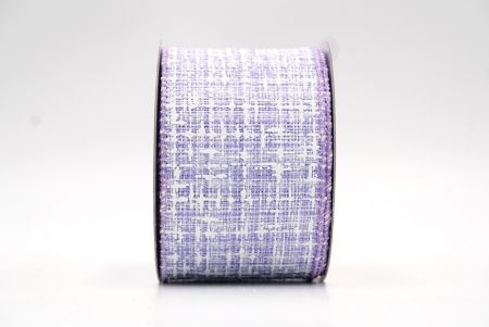 Ruban en toile de jute synthétique violet, collection de rubans printaniers avec fil métallique_KF8405GC-11-11